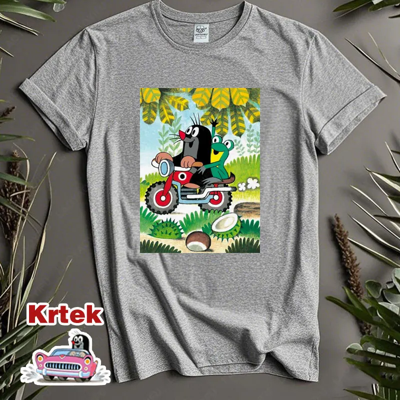 Camisetas geniales The Little Mole Story para bicicleta, camisetas de algodón puro con cuello redondo para hombres y mujeres, ropa nueva de dibujos animados de amigos juntos, regalo