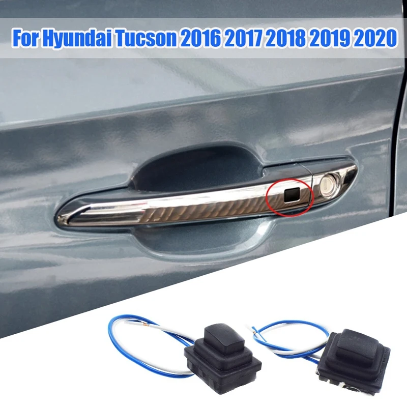 1 Pair Front Door Smart Handle Small Button 82661-D3710 82651-D3710 For Hyundai Tucson 2016-2020 Outside Puller Switch Parts