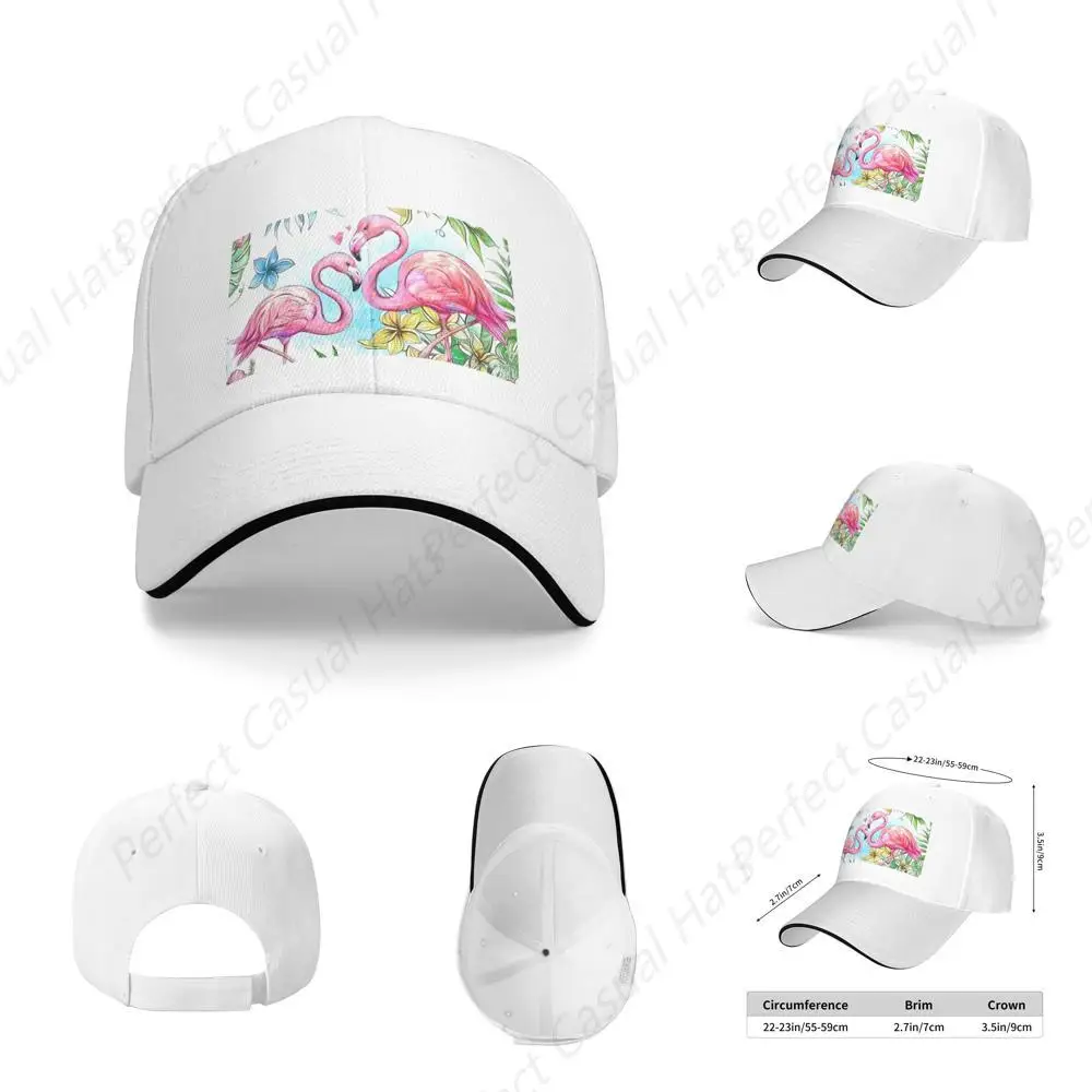 High Quality Flamingo Flowers Print Caps Peaked Caps Trucker Hat Men Women Outdoor Sport Travel Sun Visor