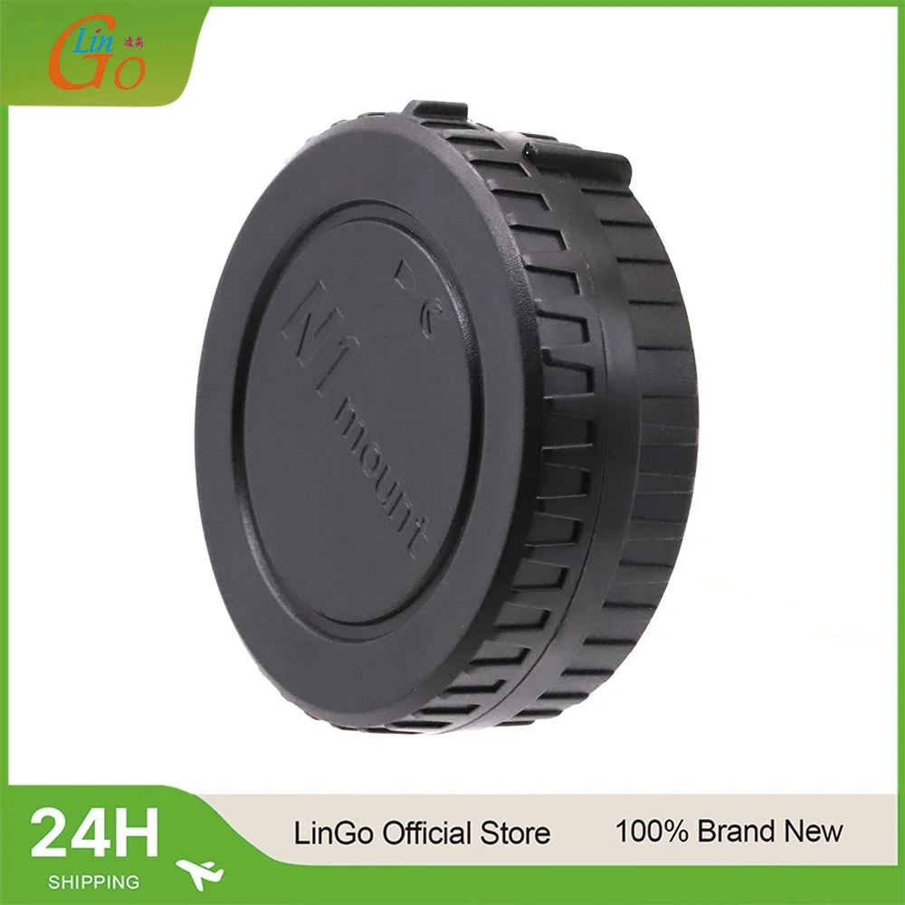LinGo Rear Lens Body Cap Camera Cover Anti-dust Protection Plastic Black For Nikon 1 Mount J1 V1 BF-N1000 LF-N1000