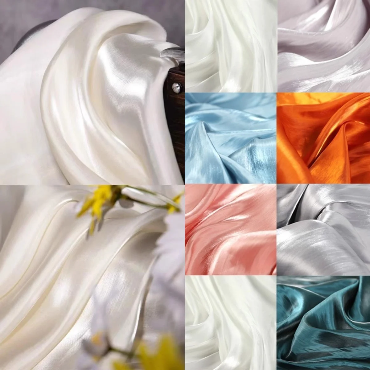 

Супер мягкая ткань с кристаллами и жемчугом, блестящая и шелковистая ткань для шитья, элитные платья, свадебные платья, рубашки, модные ткани