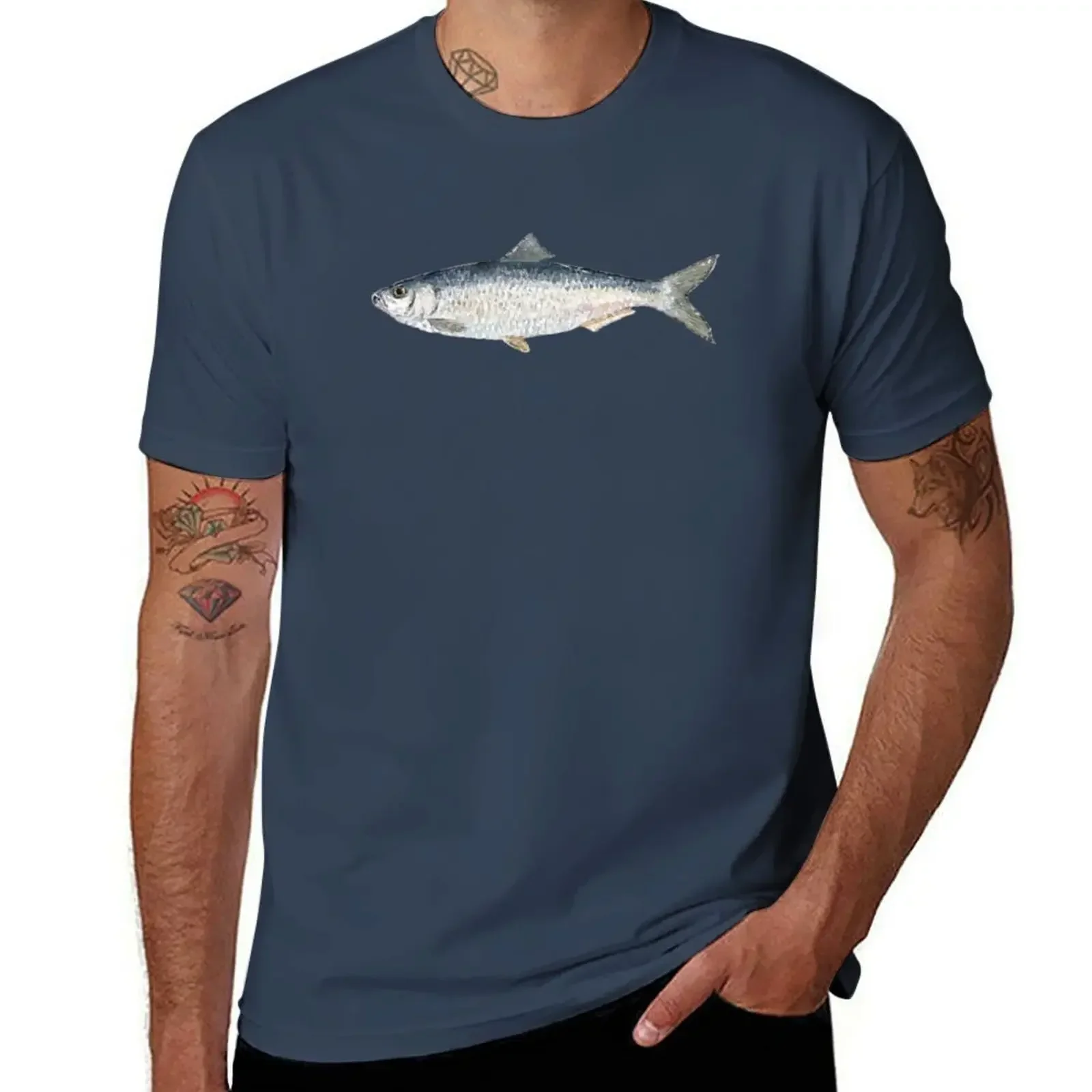 Alewife River Herring Watercolor Art T-shirt blanks cute clothes aesthetic clothes black t shirts for men