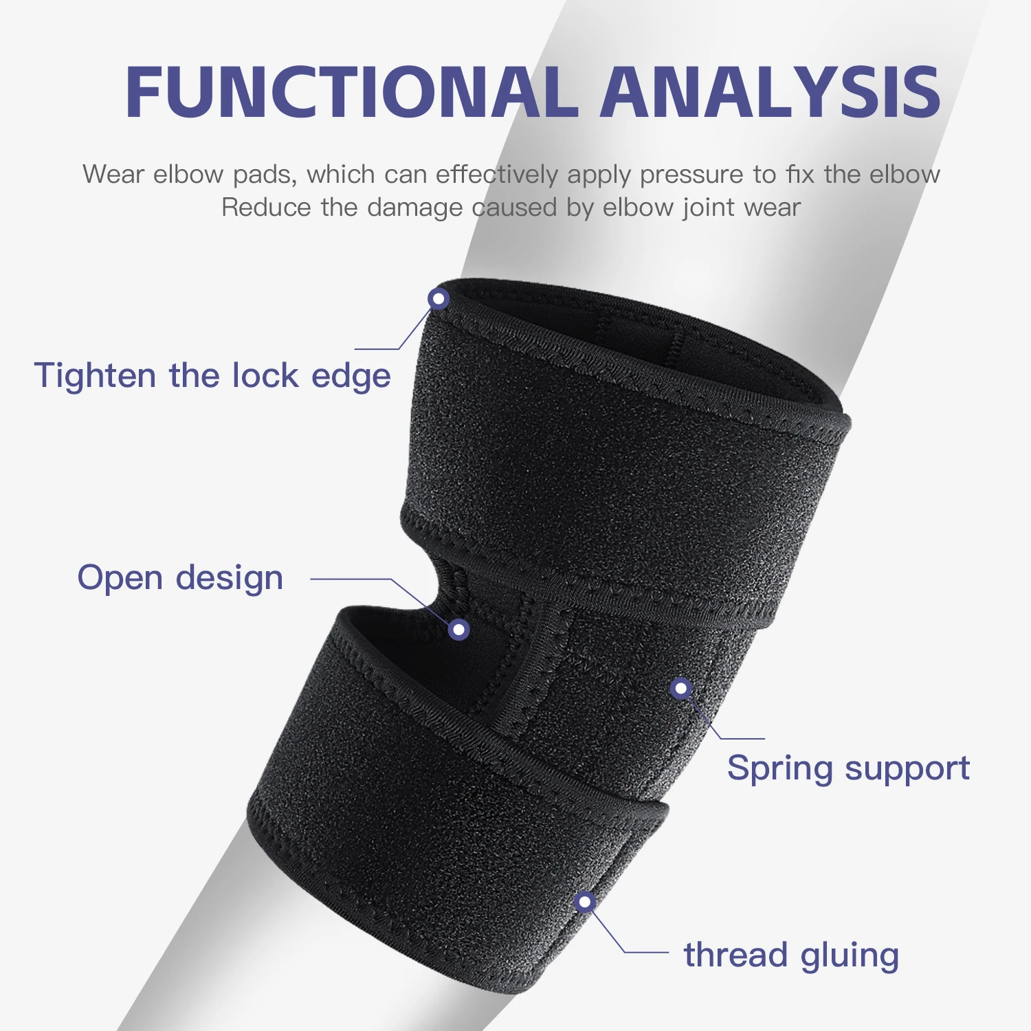 1pc Adjustable Elbow Support Basketball Tennis Golf Elbow Support Strap Elbow Pads Lateral Pain Syndrome Epicondylitis Braces