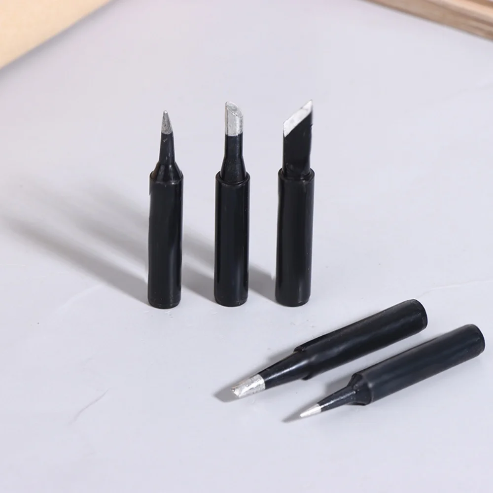 5Pcs/set  900M T I 900M T IS 900M T K Soldering Iron Tips Set Pure Copper Black Lead Free Welding Station Replace Repair Tools view 4