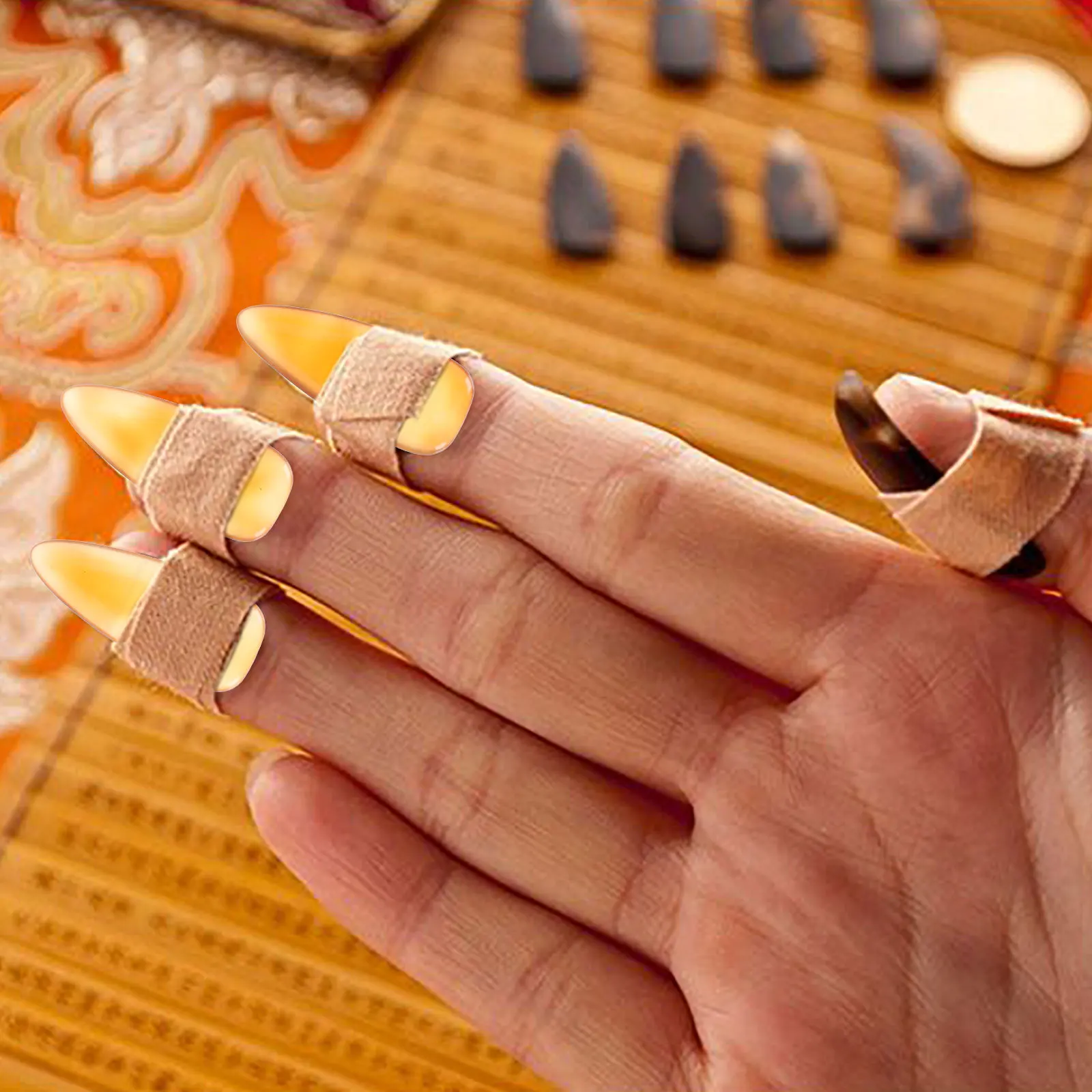 

8Pcs Guzheng Finger Picks High-Density Material Resistant to Cracking Ideal for Professional Guzheng Practice Tools