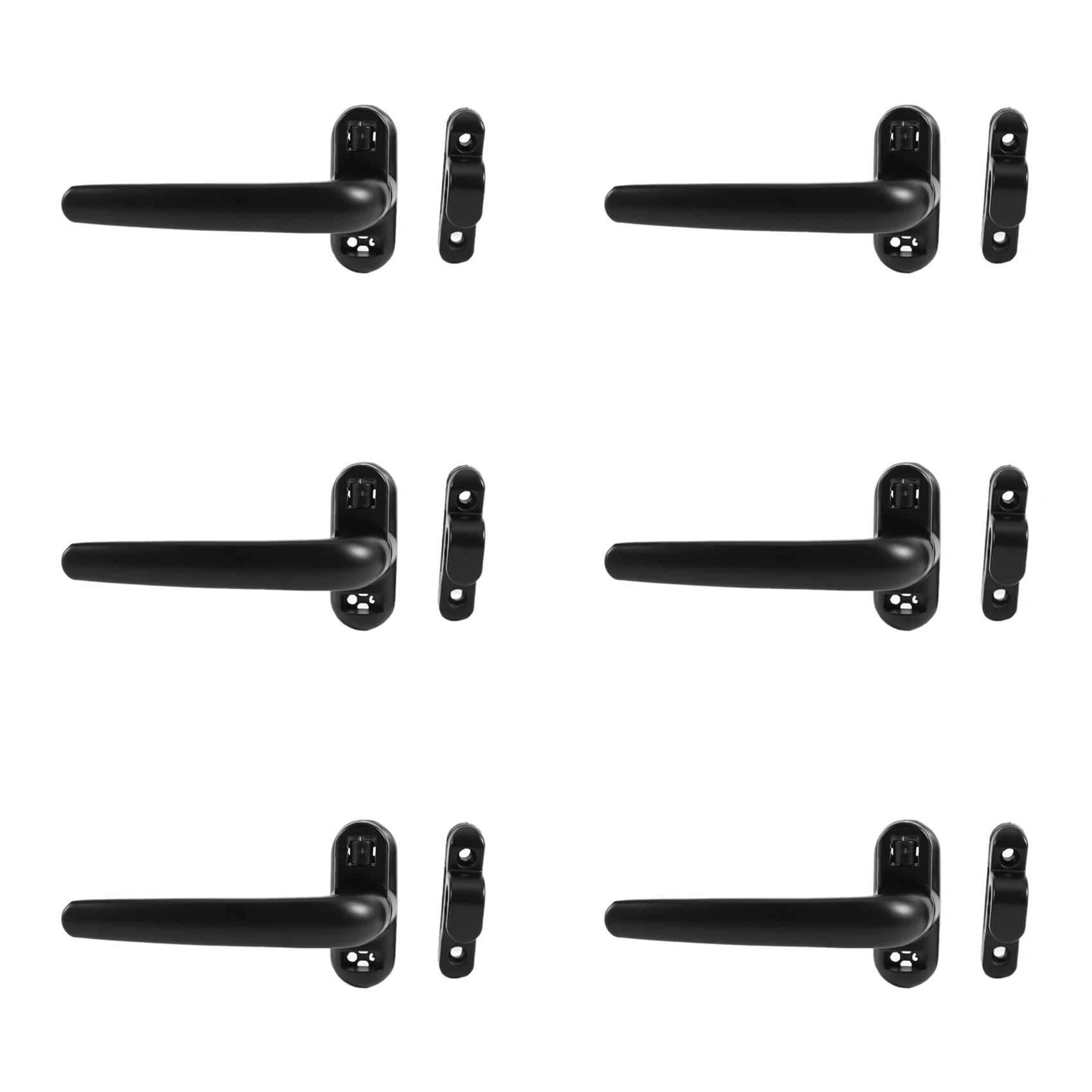 B62B-6X Door And Window Handle Lock Casement Window Lock Wheel Handle Black
