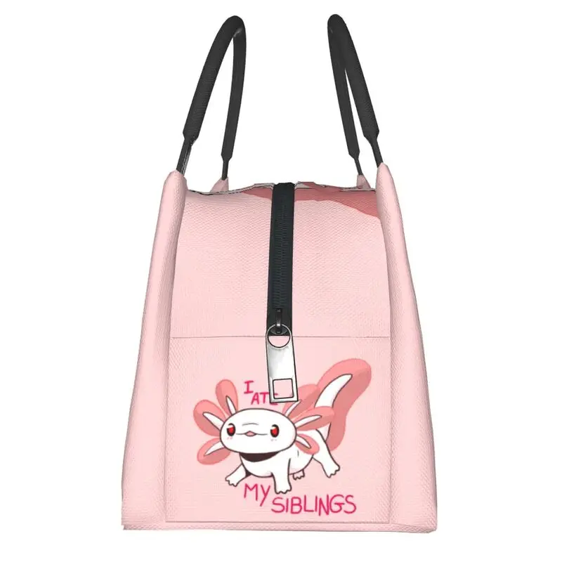 Custom Axolotl Baby Pink Lunch Bag Women Cooler Thermal Insulated Lunch Box for Picnic Camping Work Travel