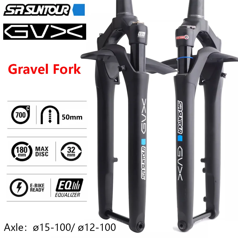 

SUNTOUR GVX Вилка для гравийного велосипеда, передняя вилка для шоссейного велосипеда, внедорожная передняя вилка 700C, передняя вилка для велосипедного дискового тормоза, гравийная воздушная вилка