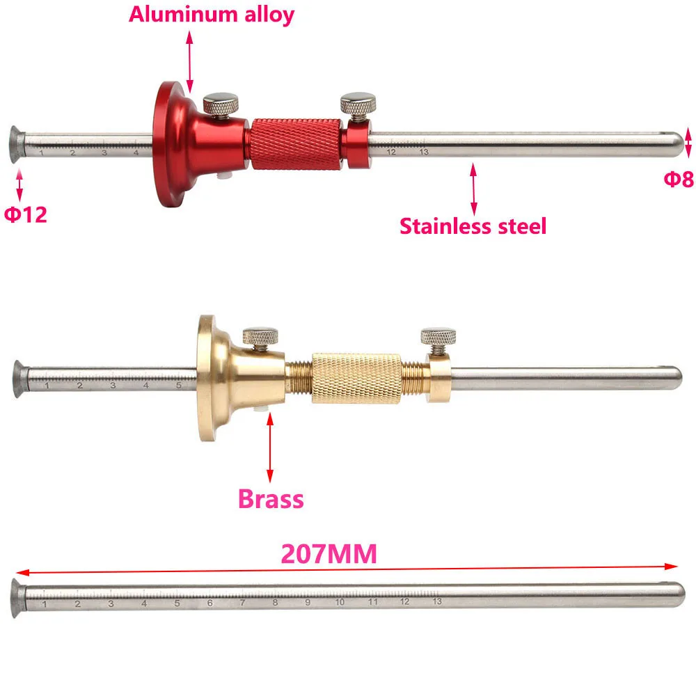 Brass European Style Scriber High Precision Blade Scribing Tools Woodworking Parallel Line Drawing Mortise Marking Gauge Ruler