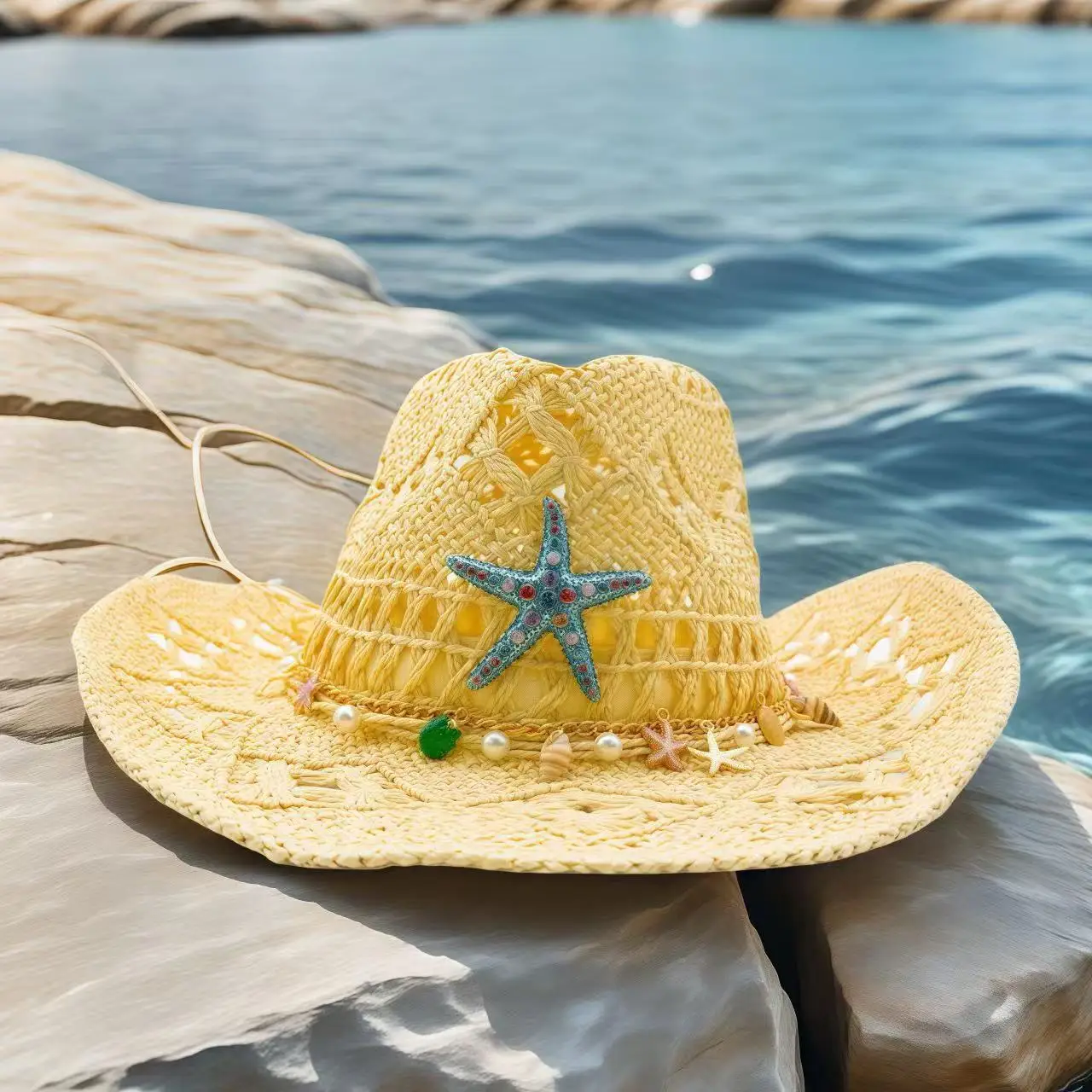 

Соломенная шляпа с кристаллами в стиле вестерн для женщин и мужчин, пляжная, винтажная, для вечеринок, летних фестивалей, кантри-музыки, головной убор.