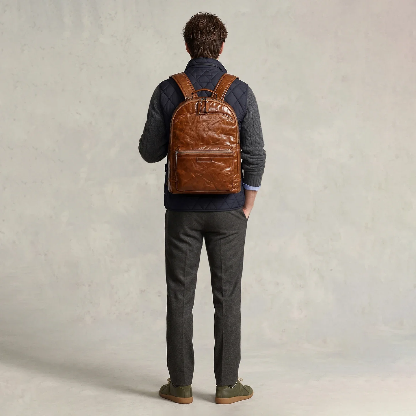 Vintage Genuine Top Grain Cowhide Leather Backpack Luxury Casual Laptop Bag Commute Daily Travel College School Bag Lightweigh