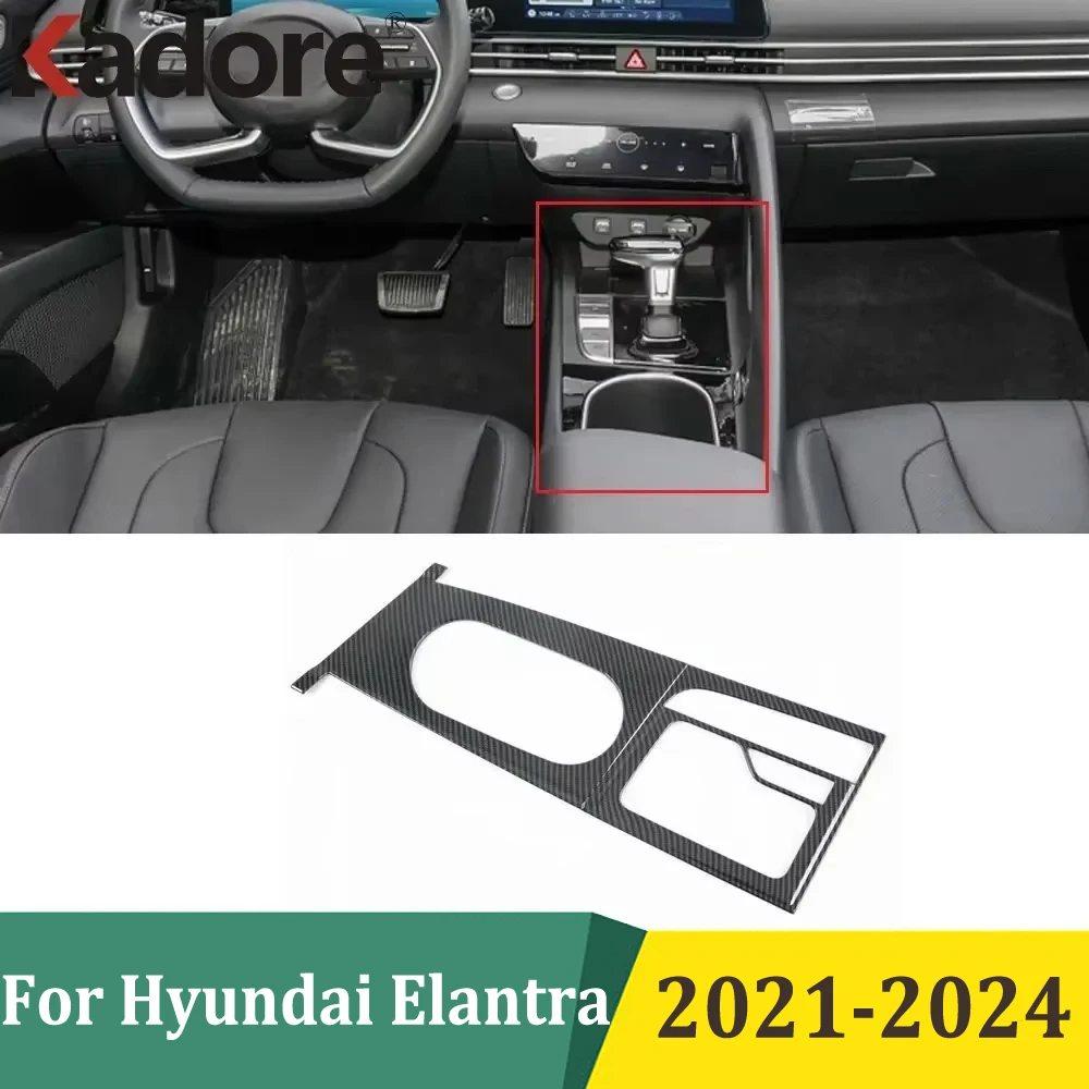 

For Hyundai Elantra 2021 2022 2023 2024 Gear Shift Panel Cover Trim Console Panel Cup Holder Frame Car Interior Accessories