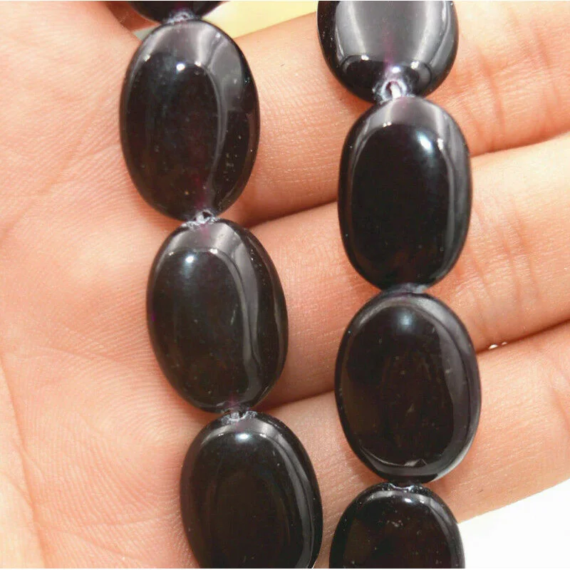 

Natural 13*18MM Dark Red Garnet Jade Oval Gemstone Loose Beads 15" Strand