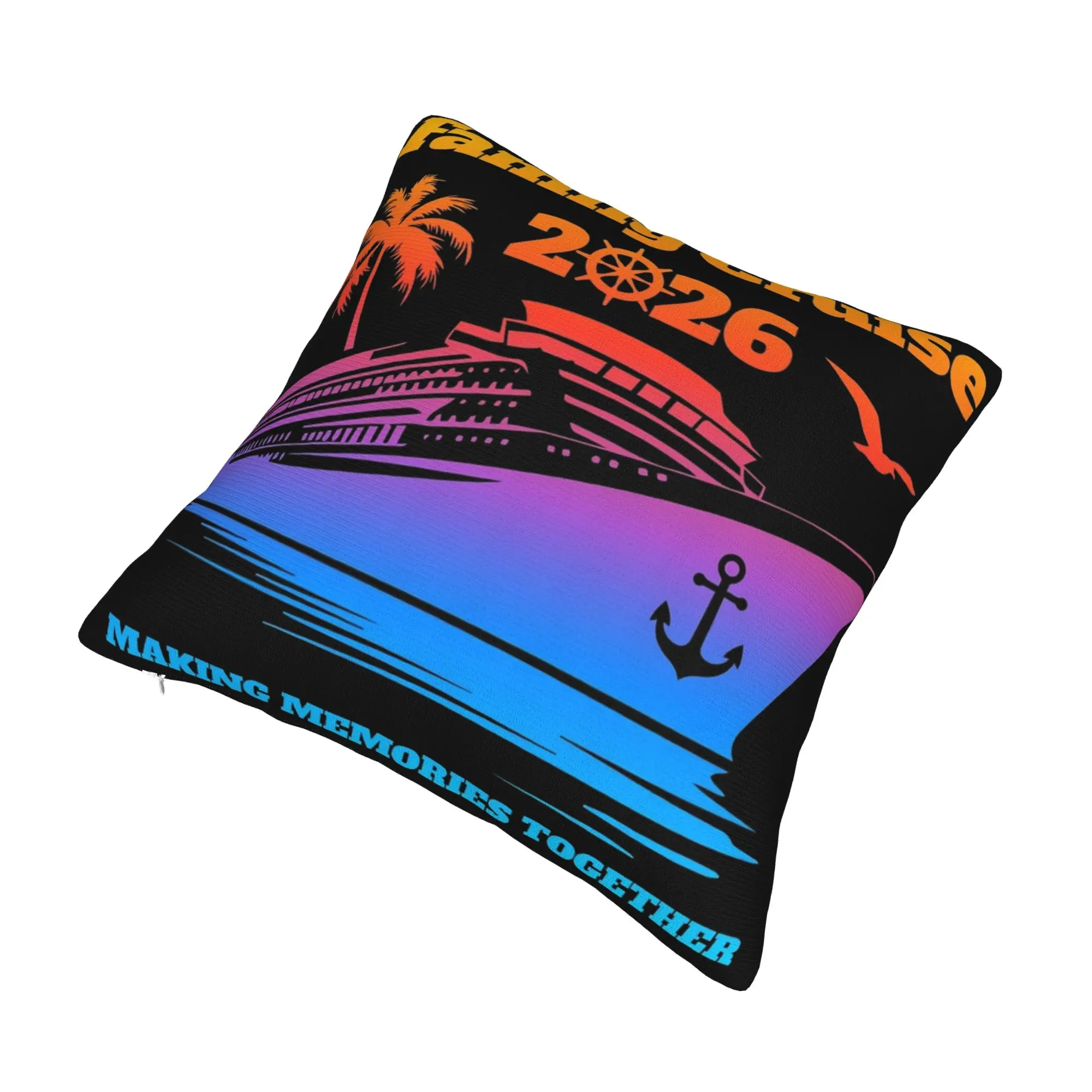 Decorative Pillow Cover Family Cruise 2026  Accessories Seat Making Memories Together Pillow Case Cover Square Multiple Sizes
