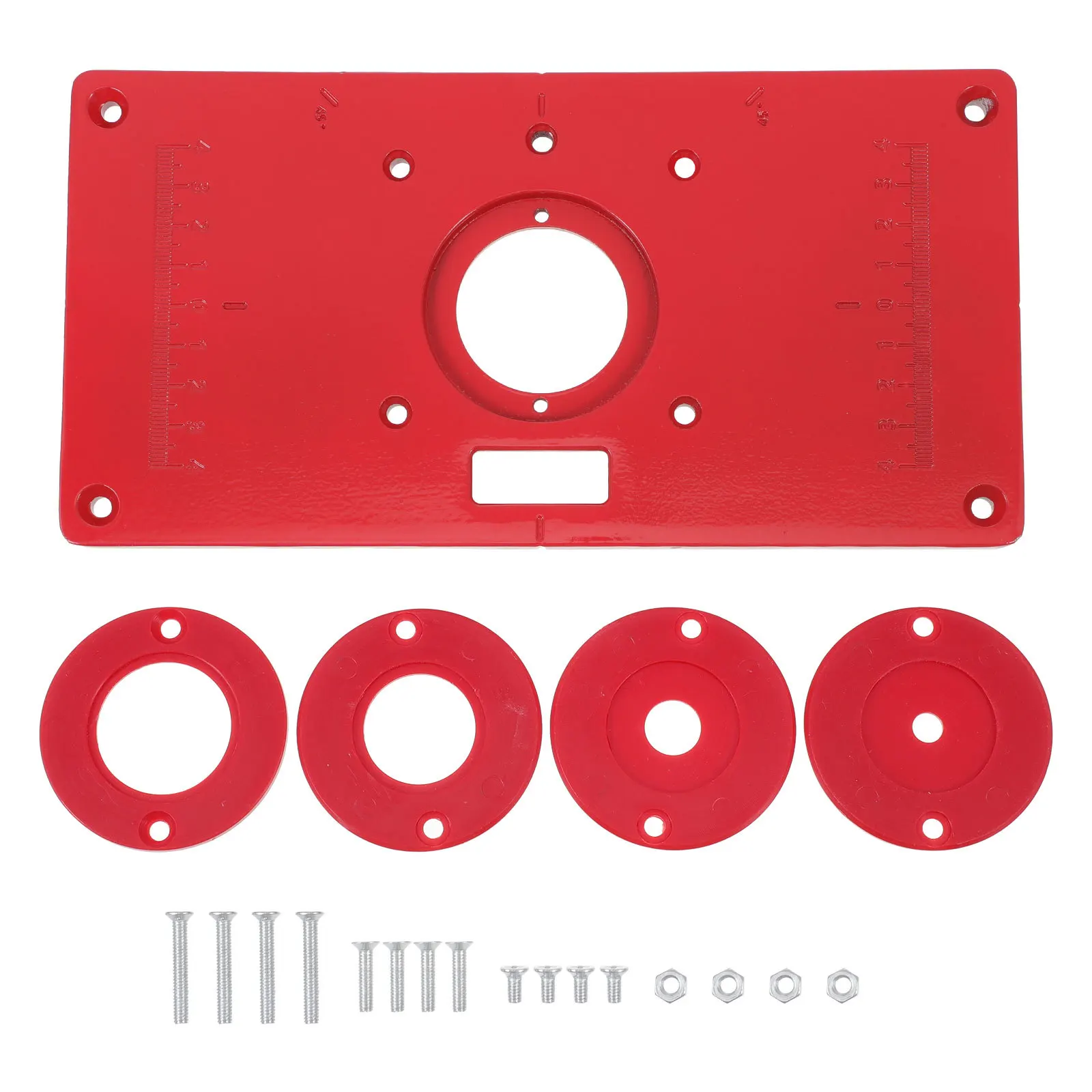 

1Set Aluminum Alloy Router Table Insert Plate for Woodworking Precision Milling and Trimming Machine Centering Bushing Flipping