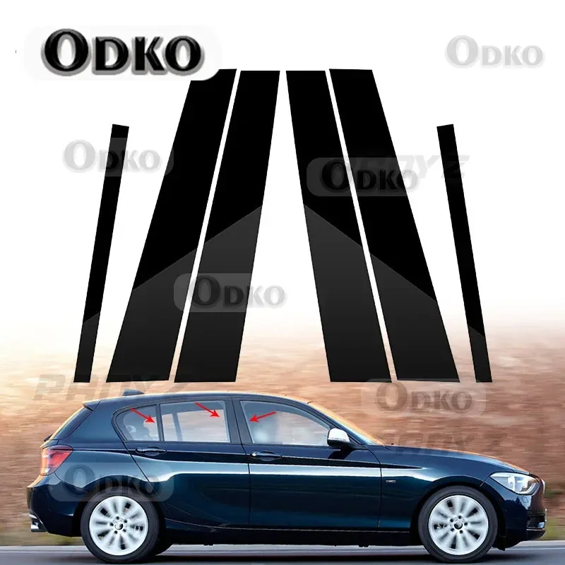 6Pcs Car Window Pillar Posts Door Trims Stickers Black Decal Cover for BMW 1-Series F20 2012 2013 2014 2015 2016 2017 2018 2019