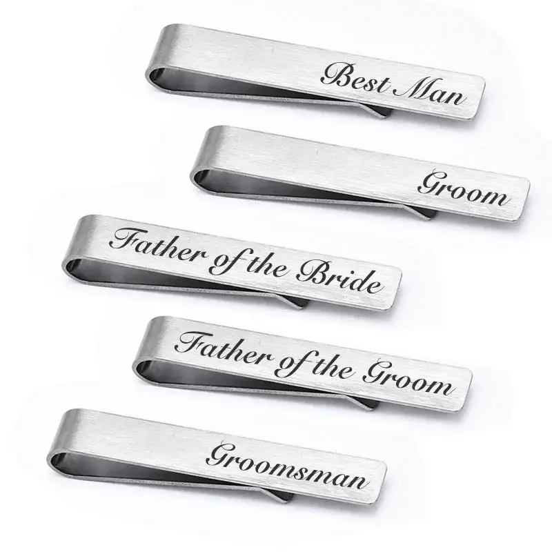 

1 Piece Men's Tie Clip Stainless Steel Brushed Wedding Groom Groomsman Accessories Father Gift