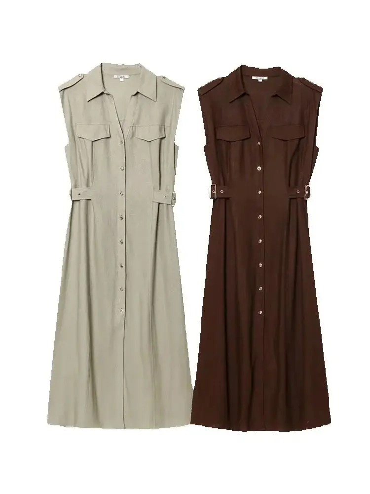 Women Lapel Dress S… - image