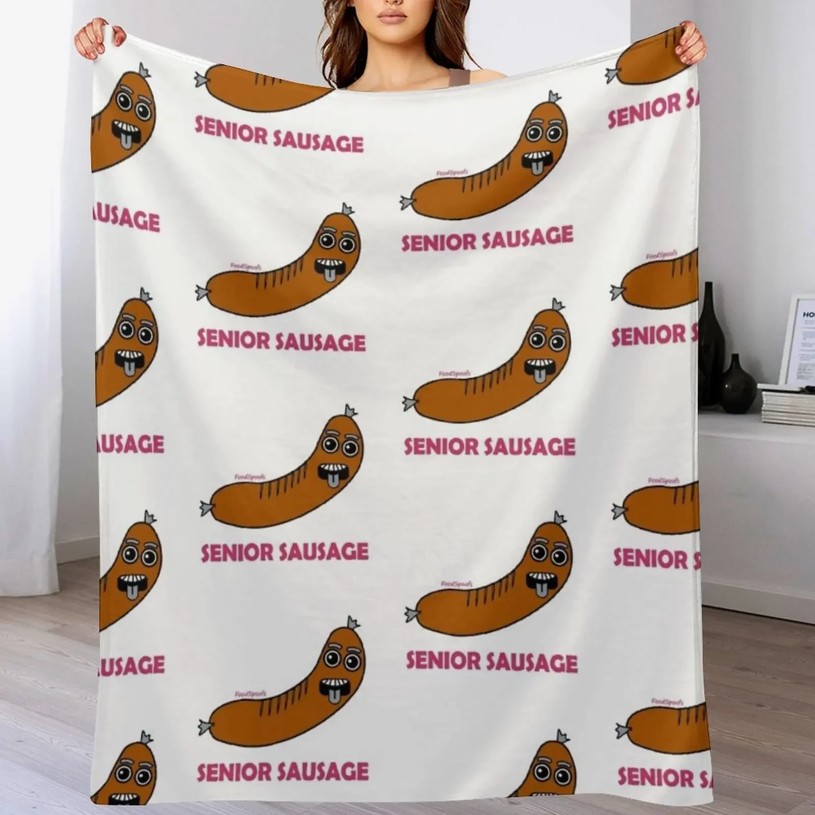 

Senior Sausage Throw Blanket Plush Fuzzy Cozy Blanket for Couch Sofa