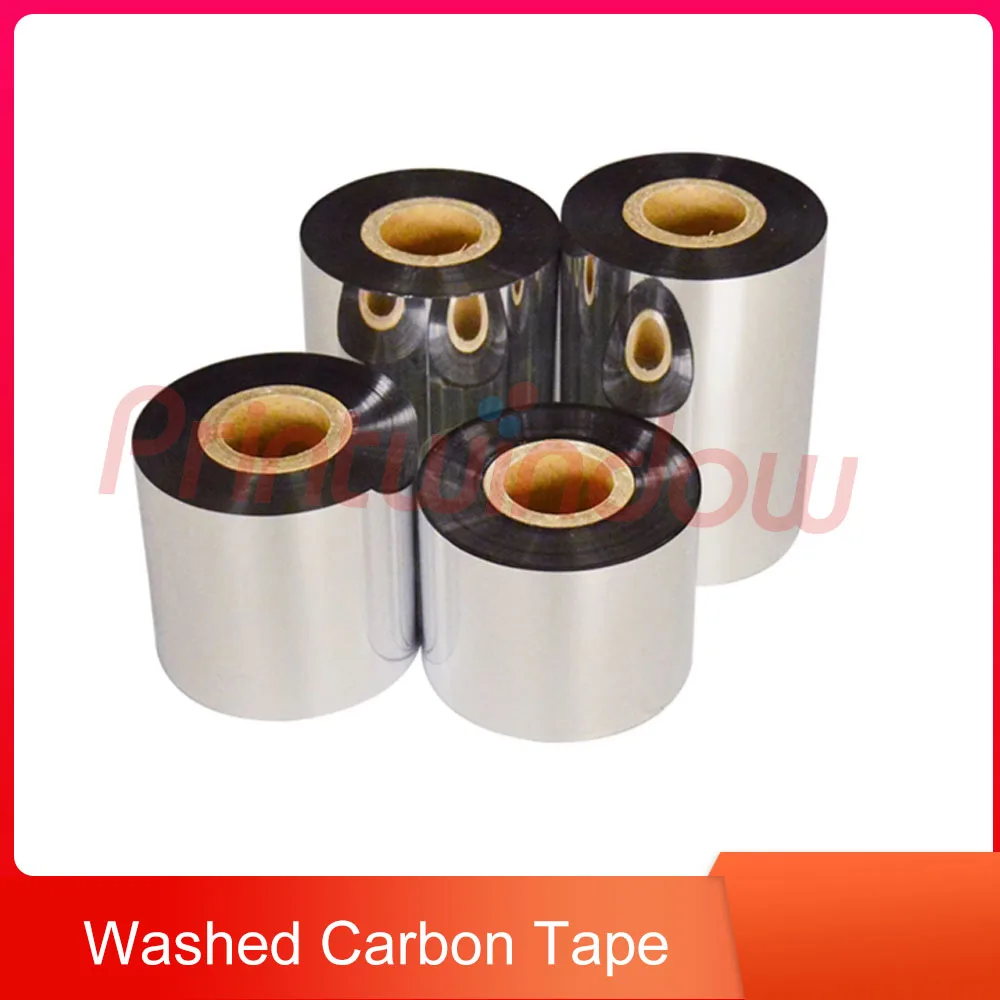 

Washed carbon tape 45*200m 40*200m 35*200m 30*200m 2 rolls with clear printing,water-resistant,ironing resistant,non stick tape