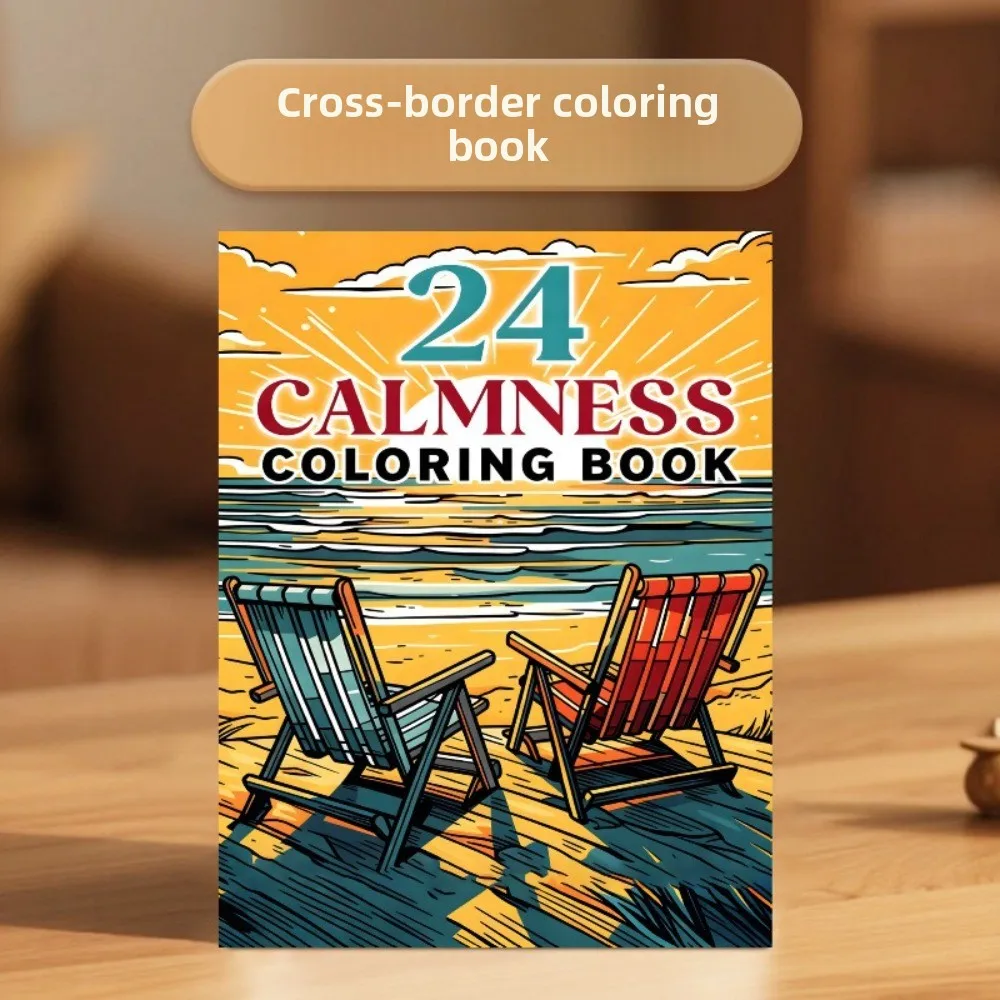 Livre de coloriage pour adultes 24 Calmness : Art apaisant pour le soulagement du stress, la pleine conscience et la relaxation – Cadeau