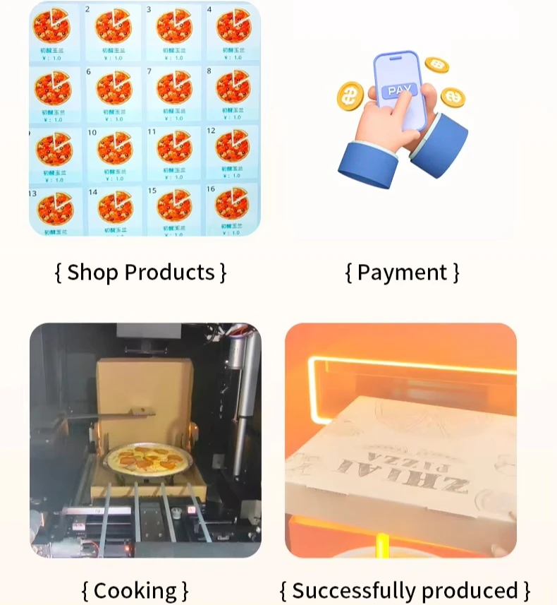 Distributore automatico di pizza Distributore automatico di pizza fresca calda per interni completamente automatica