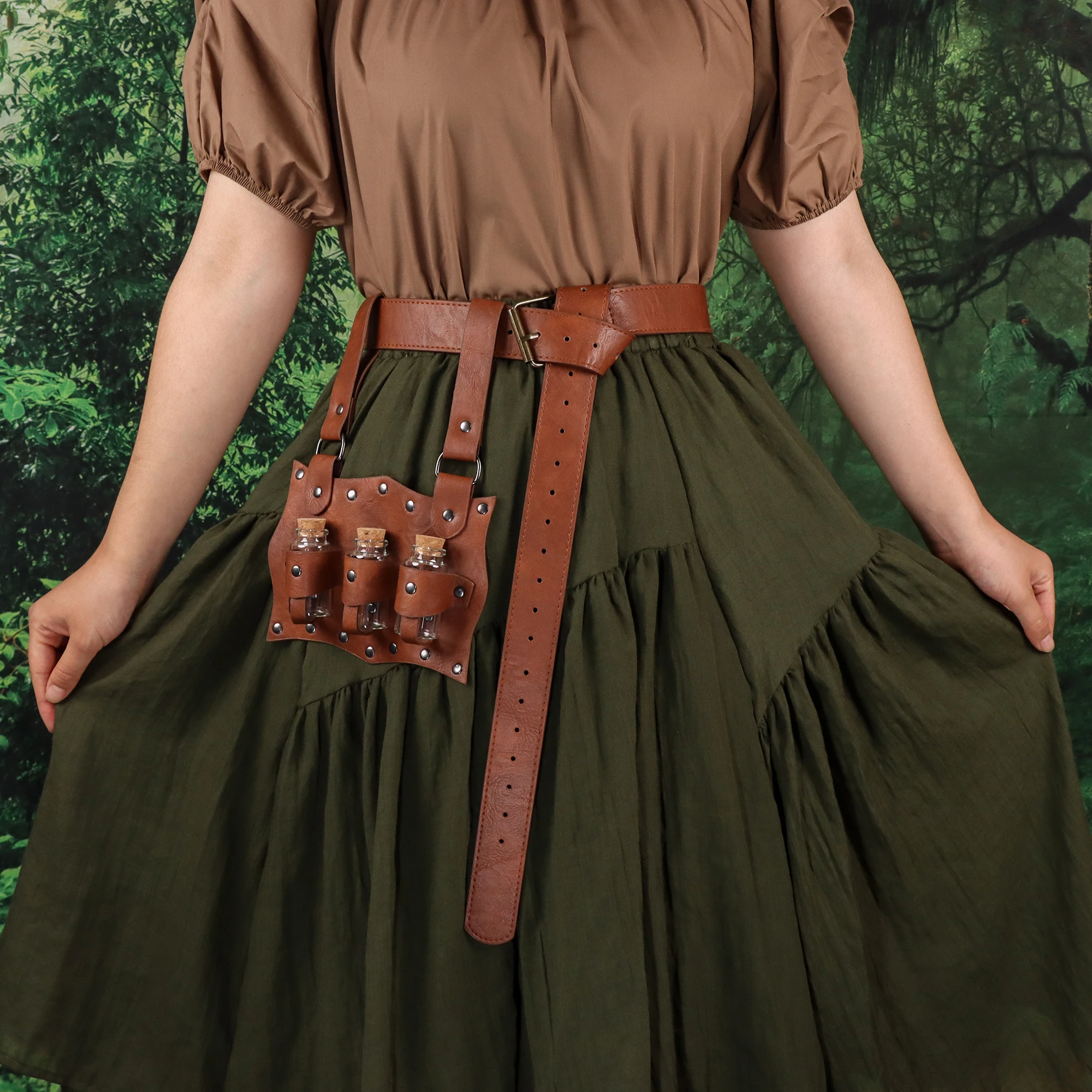 ヴィンテージコスプレ,中世のルネッサンス,スチームパンク,ベルト,ポーションボトルホルダー,ハロウィーンの魔女のアクセサリー