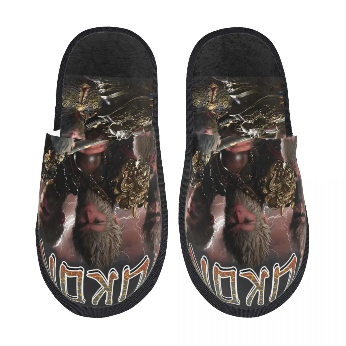 Black Myth Wukong Bootleg Home Cotton Slippers Living Room Soft Household Fur Slippers Slides Non-skid