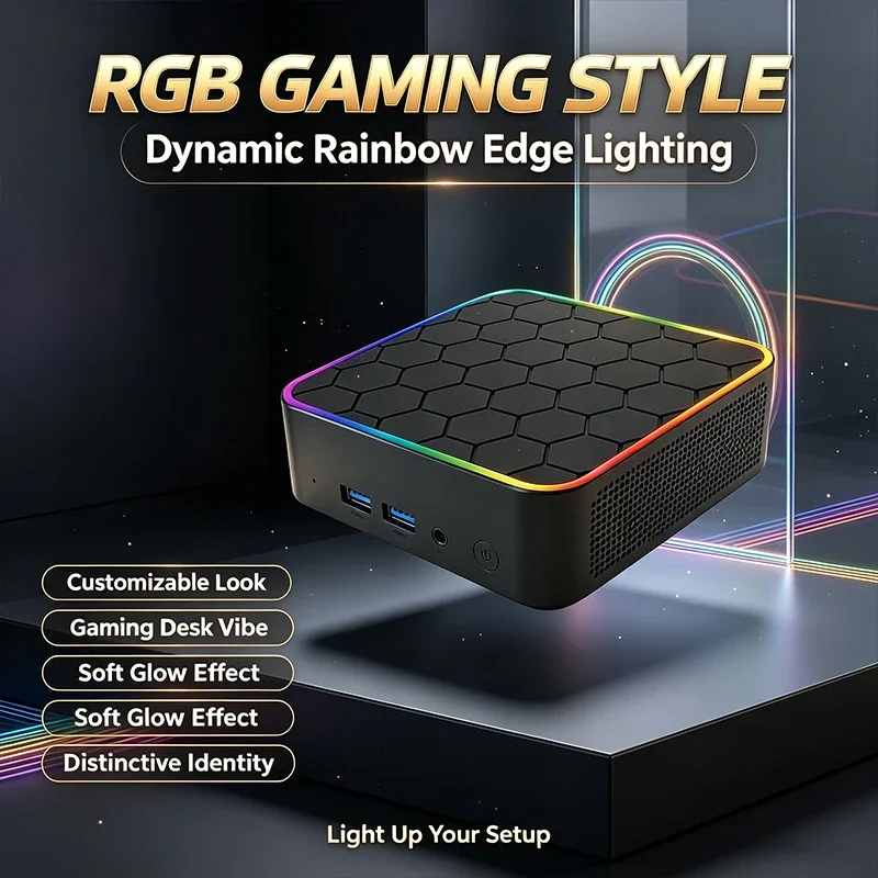 Intel Core I9-10980HK Mini PC 16GB RAM 2TB 8 Cores16 Threads Gigabit WiFi6 BT5.2 Windows 11 RGB Portable Gaming Desktop Computer