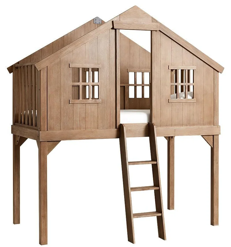 High-quality solid wood children's wooden tree house bed, creative bunk bed, house bed, children's furniture