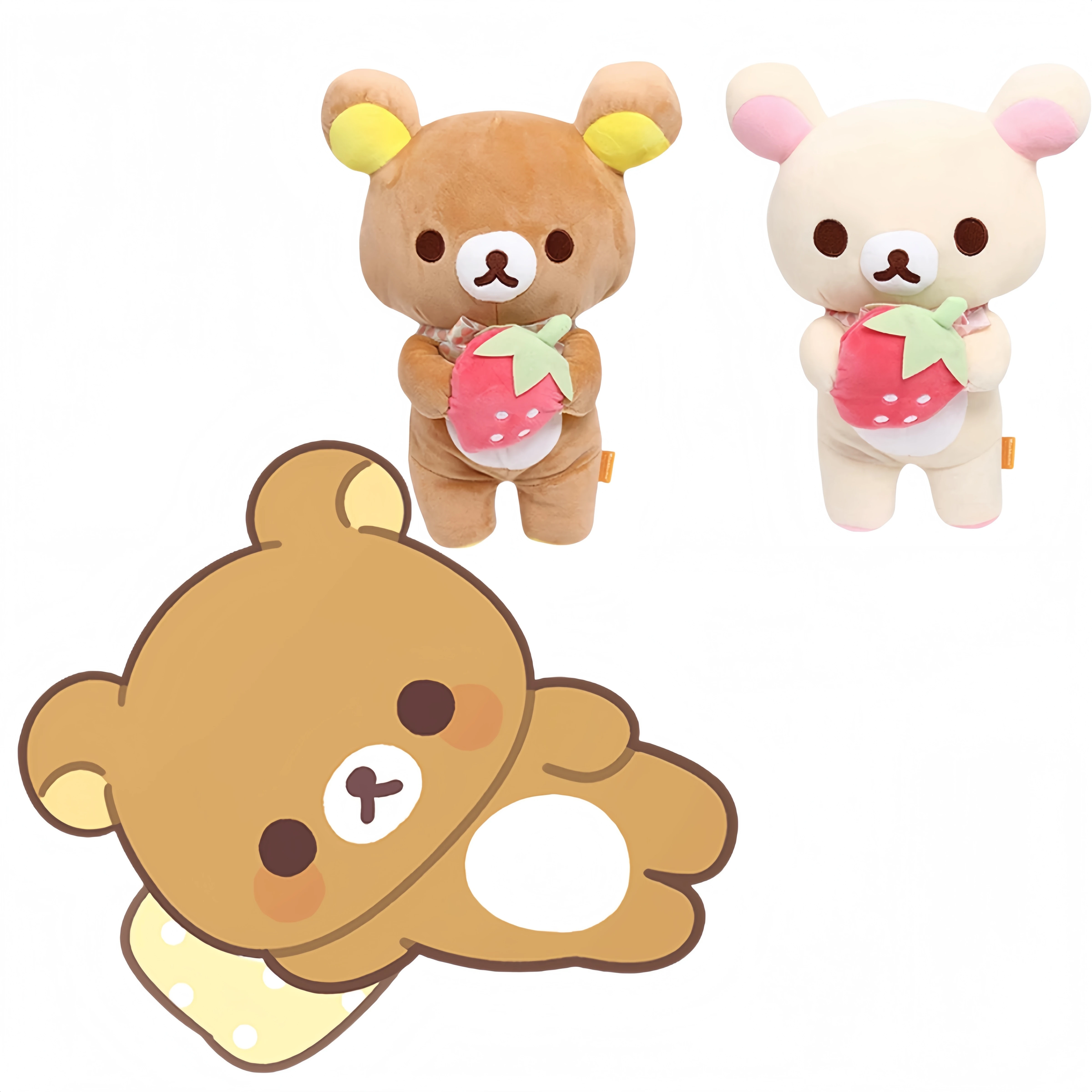 

Strawberry Rilakkuma Cartoon Plush Doll Soft White Bear Toys Kawaii Room Decor Bear Plushies Cute Couple Bear Xmas Gifts For Kid