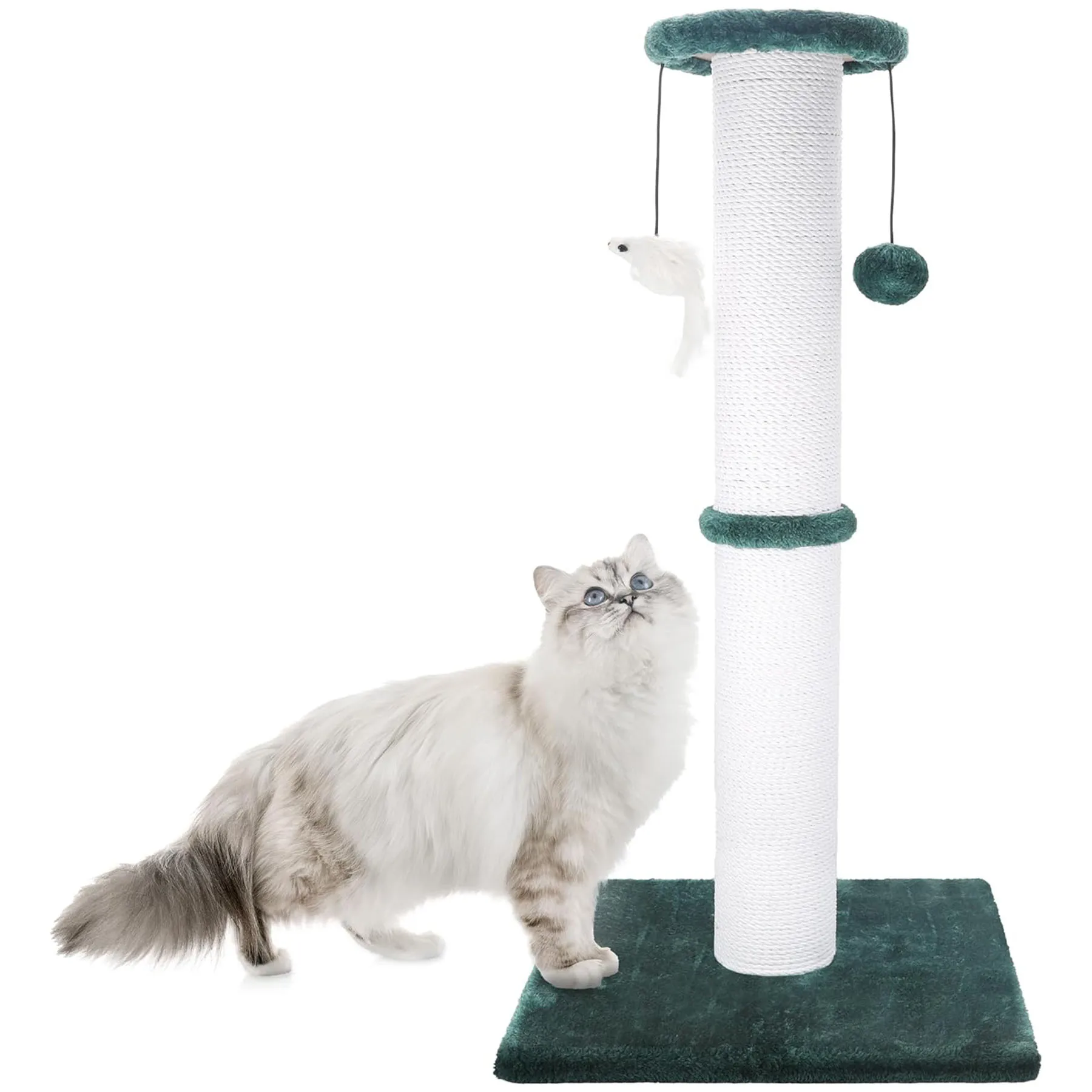 

Cat Scratching Post 34 Inches Heavy Duty and Thicker Cat Scratching Post Sisal Rope with Hanging Ball and Mice Scratching Post