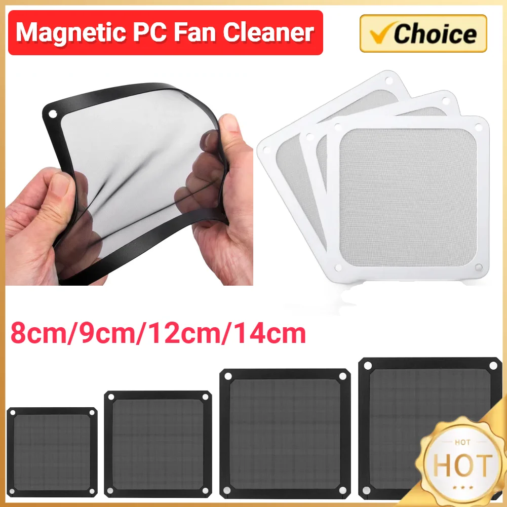 8CM 12CM 9CM 14CM Magnetic Frame Black Mesh Dust Filter PC Cooler Fan Filter with Magnet 120x120mm Dustproof Computer Case Cover