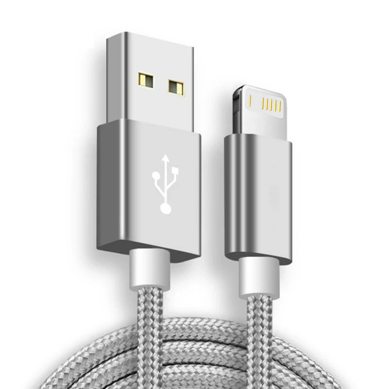 Nylon Braided USB Charger Cable for iPhone 14 8 7 6S Plus XS 13 12 11 Pro Max XR X SE 1m 2m 3m Fast Charging Cord USB Data Cable