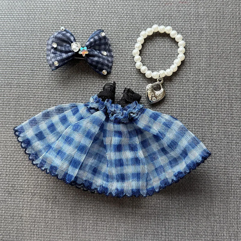 Vêtements de poupées Labubu I II de 15cm/17cm, ensemble jupe en fil mignon, accessoires, vêtements en peluche