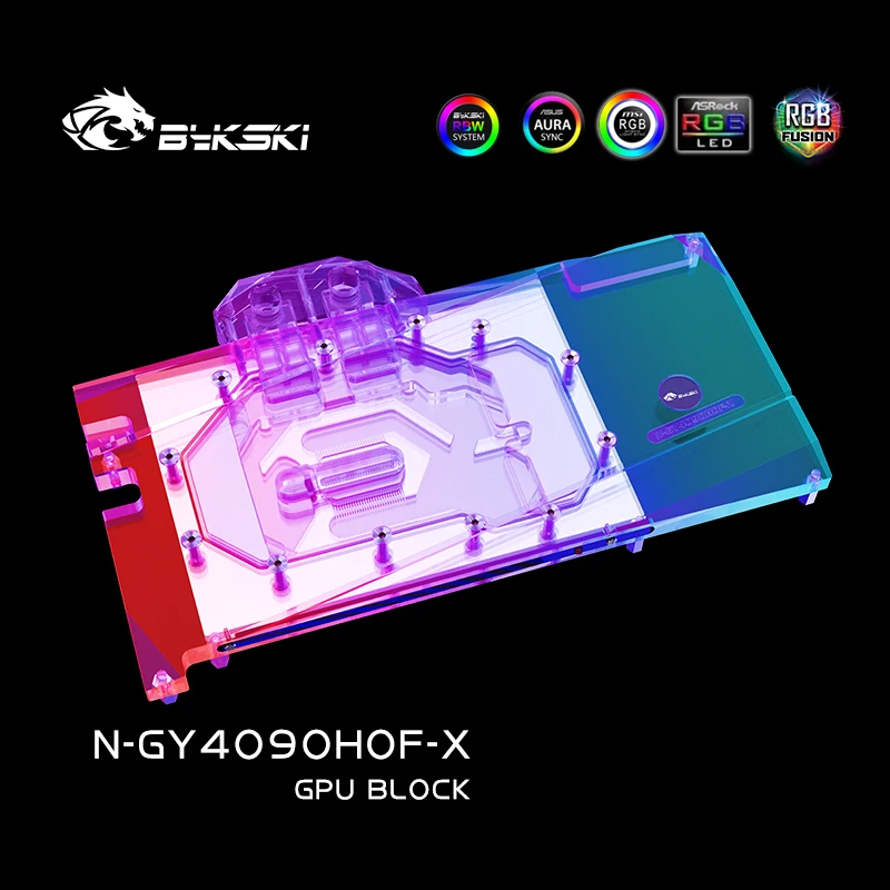 Bykski Water Block for GALAX GeForce RTX 4090 HOF OCLAB Plus GPU Card /Copper Cooling Radiator RGB SYNC/ N-GY4090HOF-X
