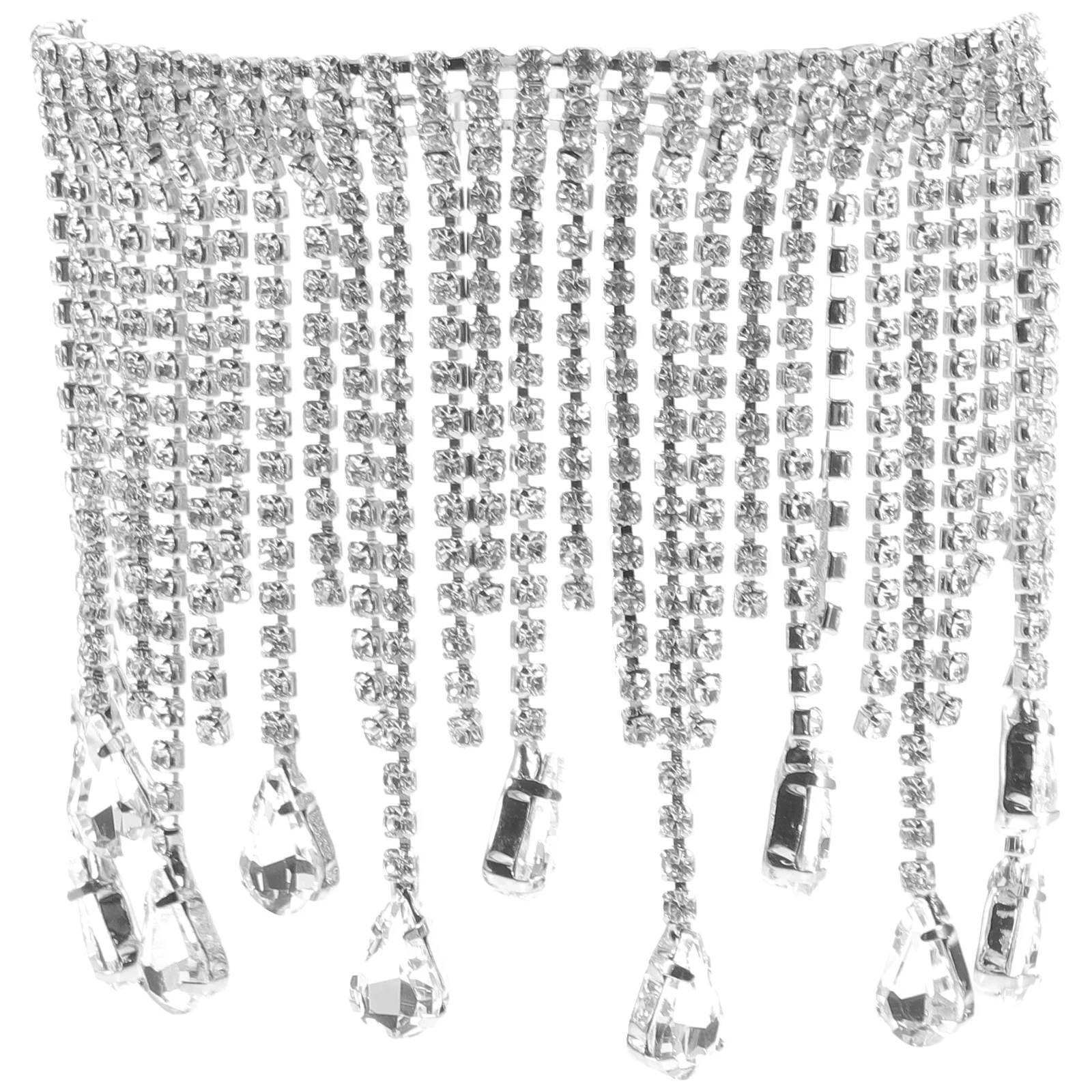 

Rhinestone Chain Fringe Trim 10cm DIY Accessories for Clothing Bags Jewelry Craft Projects Beaded Tassel