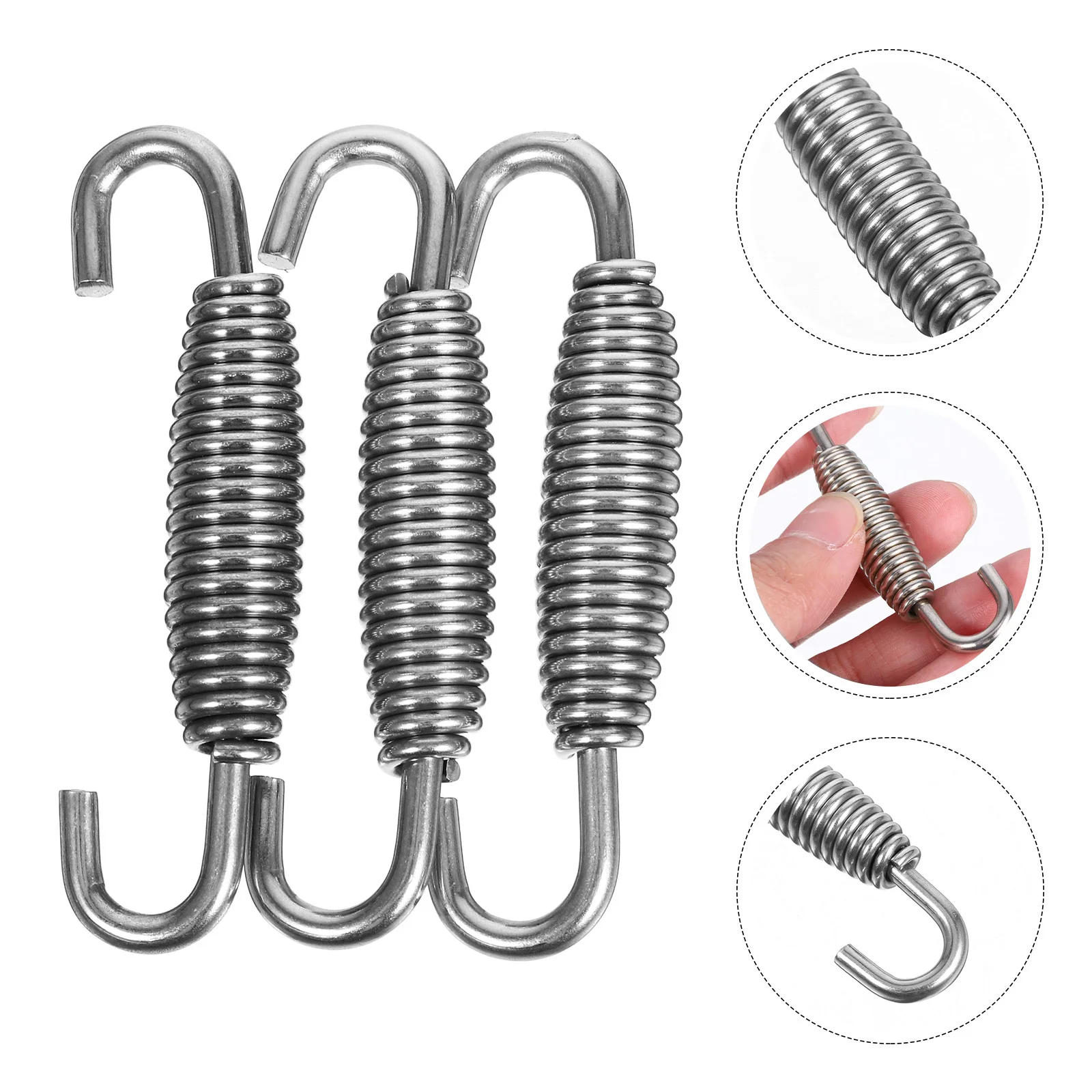 

3Pcs 68mm Pipe Spring Hook 304 Stainless Steel Durable Motorcycle Exhaust Accessory Easy Install Pipe Spring Motorcycle Supply