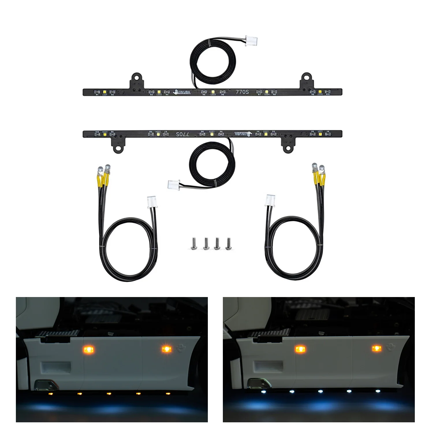 البلاستيك أضواء جانبية قطاع 3-7 فولت ل 1/14 لتقوم بها بنفسك TAMIYA 4X2 RC شاحنة جرار 770S 56379 راديو التحكم شاحنة نموذج سيارة ترقية أجزاء #1