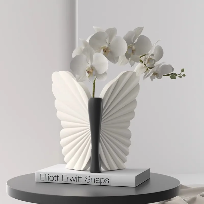 

Abstract art soft butterfly vase ornament living room flower arrangement porch TV cabinet dining table home accessories