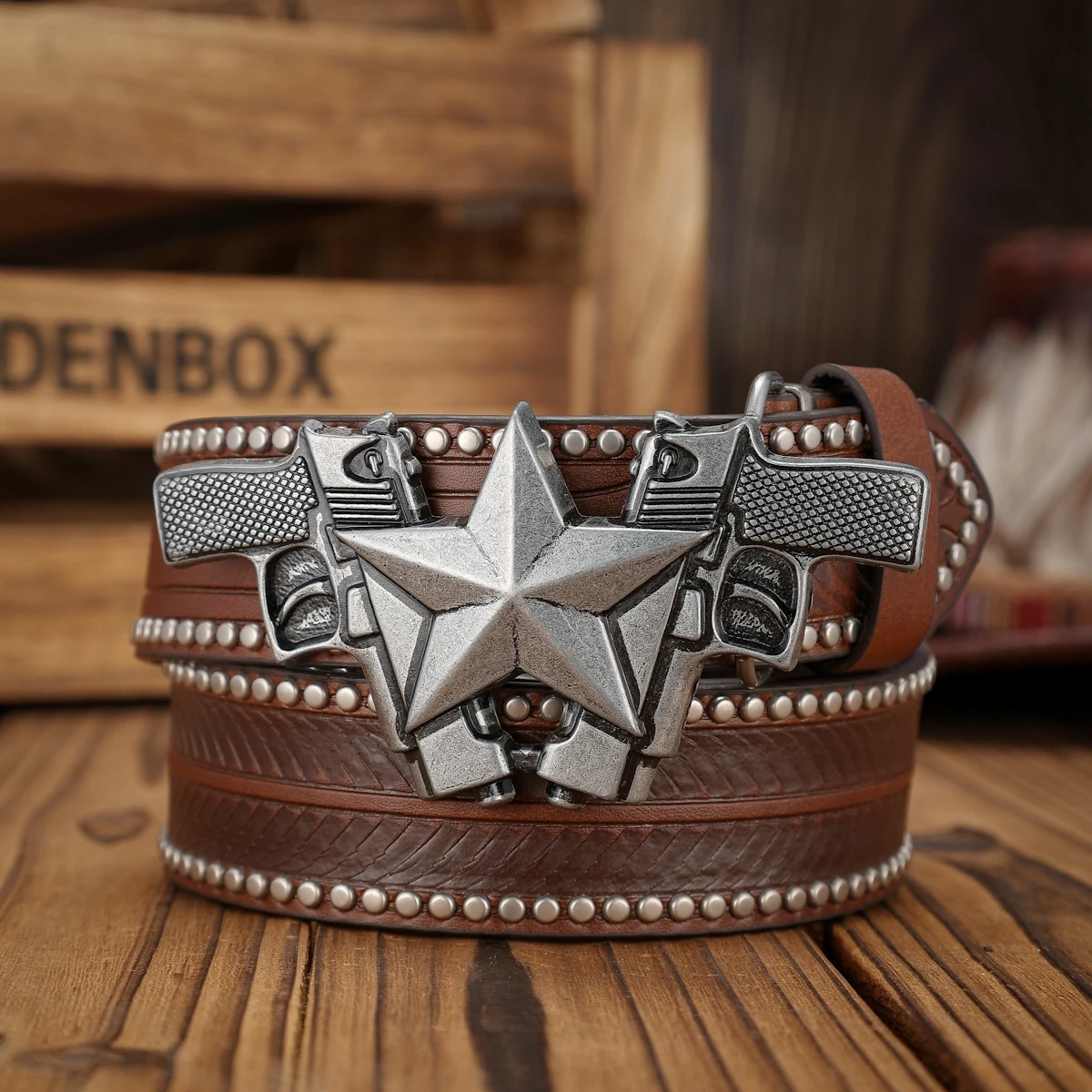 Ein PU-Gürtel im Western-Stil, geeignet für Männer und Frauen, im Bohemian-Stil und Retro-Look, perfekt für alltägliche Freizeitausflüge. – Detail 1