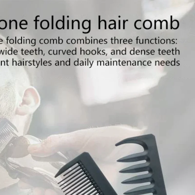 

Professional 3 In 1 Pocket Folding Combs Wide Tooth Oil Head Comb Beard Combing Barber Hair Clipper Comb Salon Hair Styling Tool