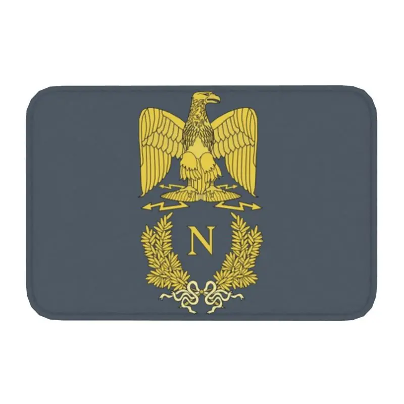 Custom Napoleon Bonaparte Emblem Doormat Mat Anti-Slip France French Empire Kitchen Bathroom Garden Rug Carpet 40*60cm