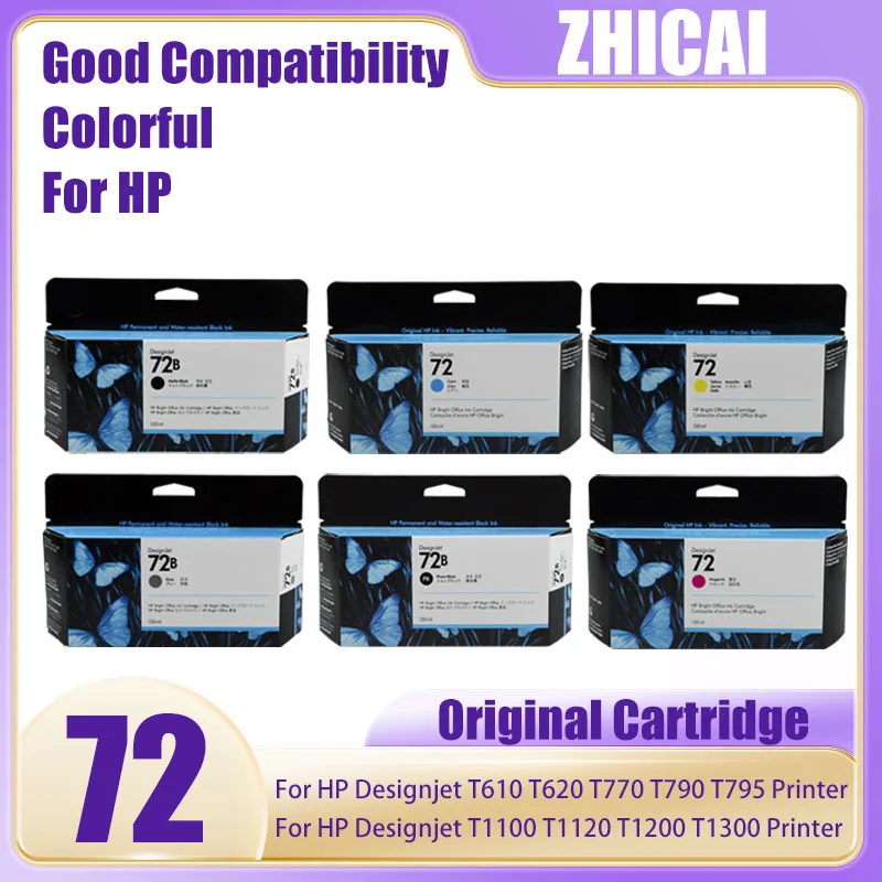 

Original New for hp72 72B ink cartridge For HP Designjet T610 T620 T770 T790 T795 T1100 T1120 T1200 T1300 Printer for HP 72