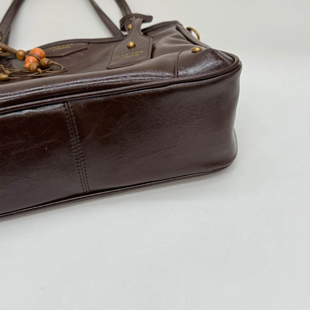 حقيبة ريترو ميلارد براون متقدمة للنساء، حقيبة كتف جديدة ذات سعة كبيرة للركاب، حقيبة حمل عصرية