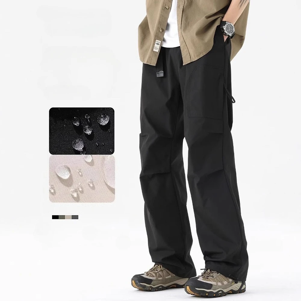 Anti-splashing Men's Pants 2026 New Outdoor Mountaineering Loose Straight Tooling Casual Men Trousers