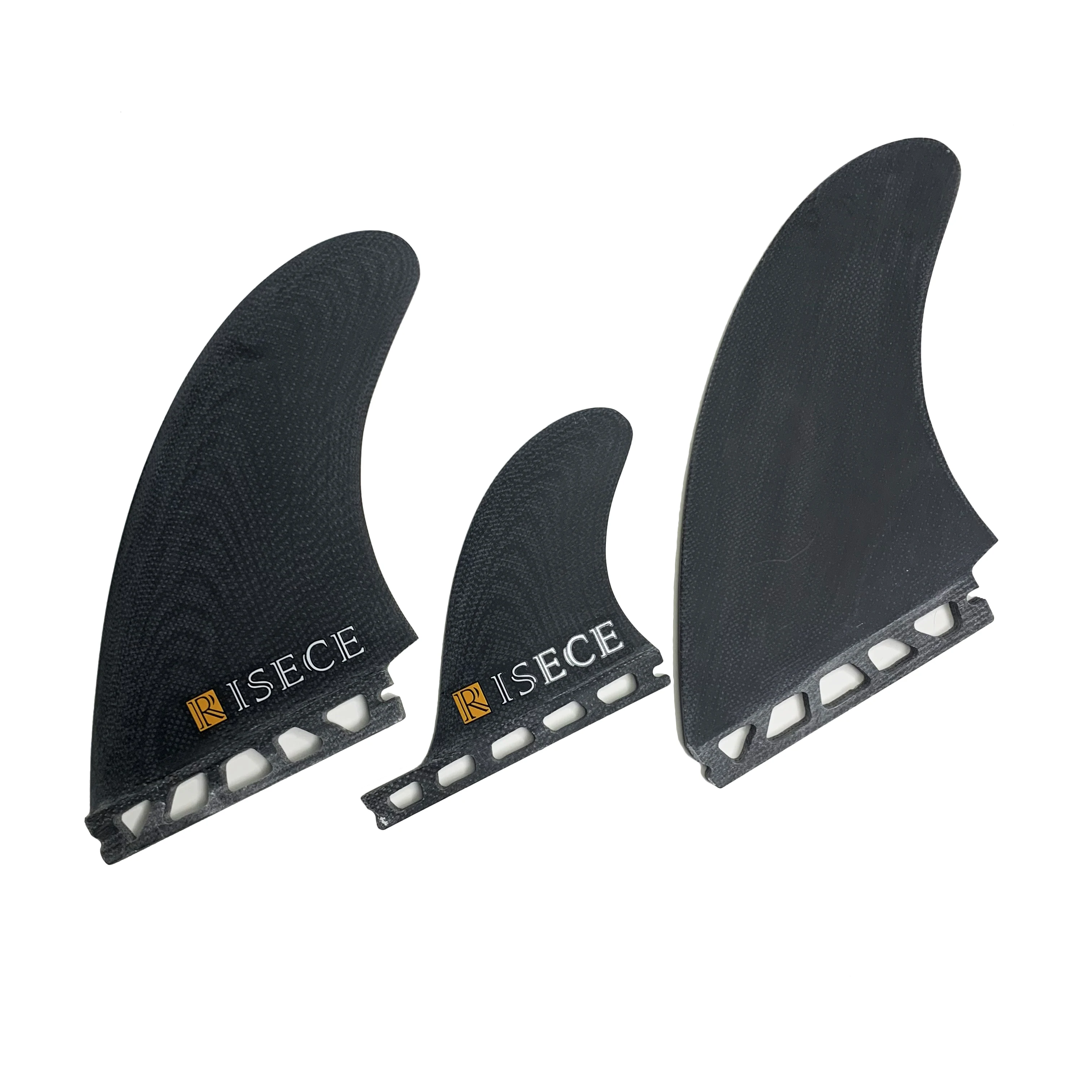 RISECE Fiberglass GFK Surfboard Fins Stabilizer Surfboard Fin Keel  with Trailer MR Glass Twin + Stabiliser Tri Fin Set