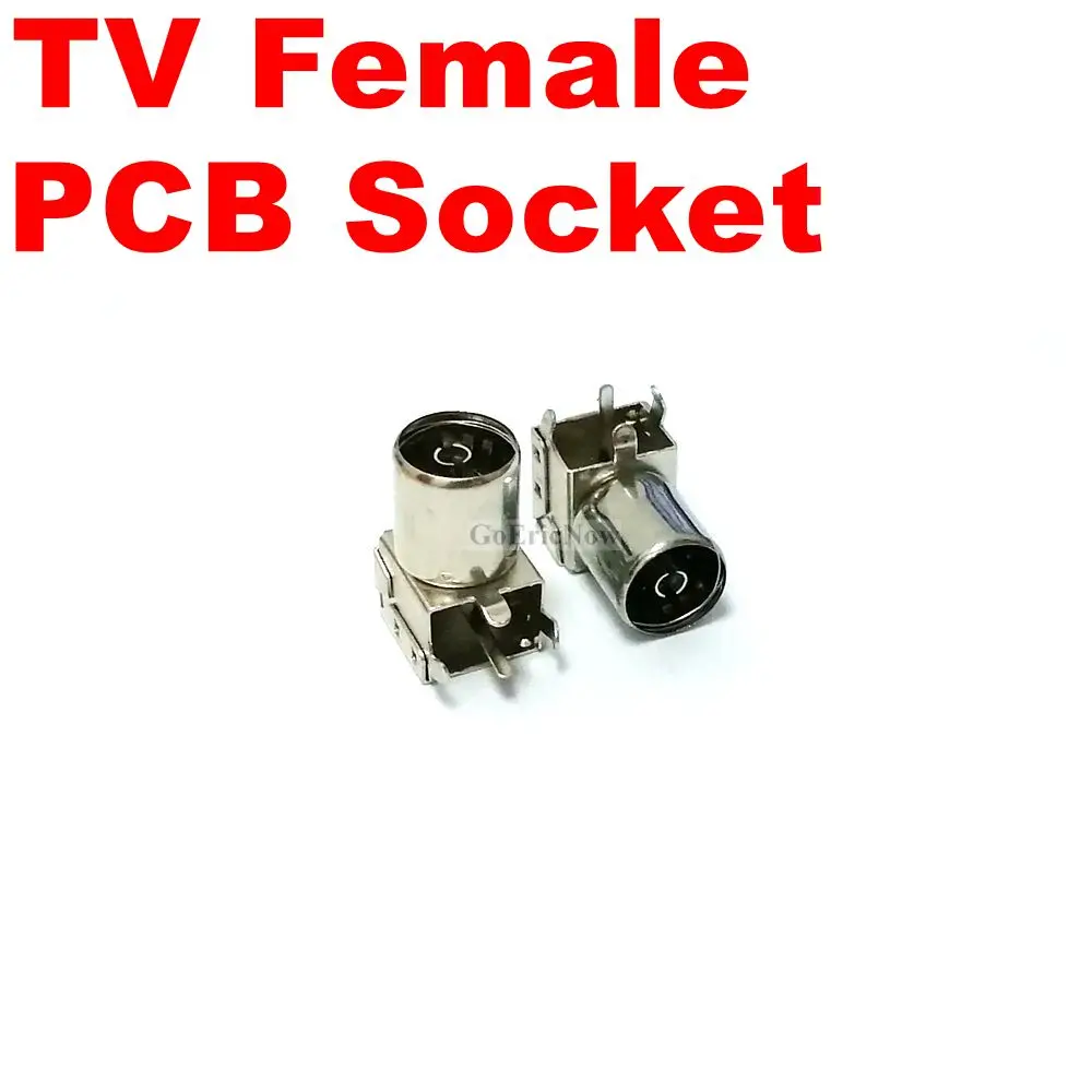 1pcs RF Connector IEC PAL DVB-T TV female/male right angle solder PCB mount RF COAXIAL Connector Adapter