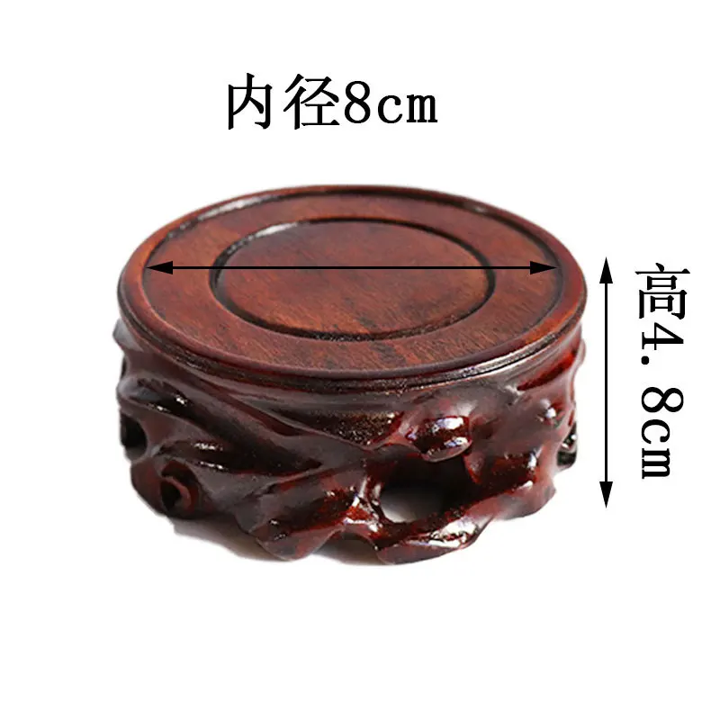 Premium Solid Wood Mini Round Base - Display Stand for Figurines, Vases, Bonsai Pots & Tea Trays Home Decor Pedestal
