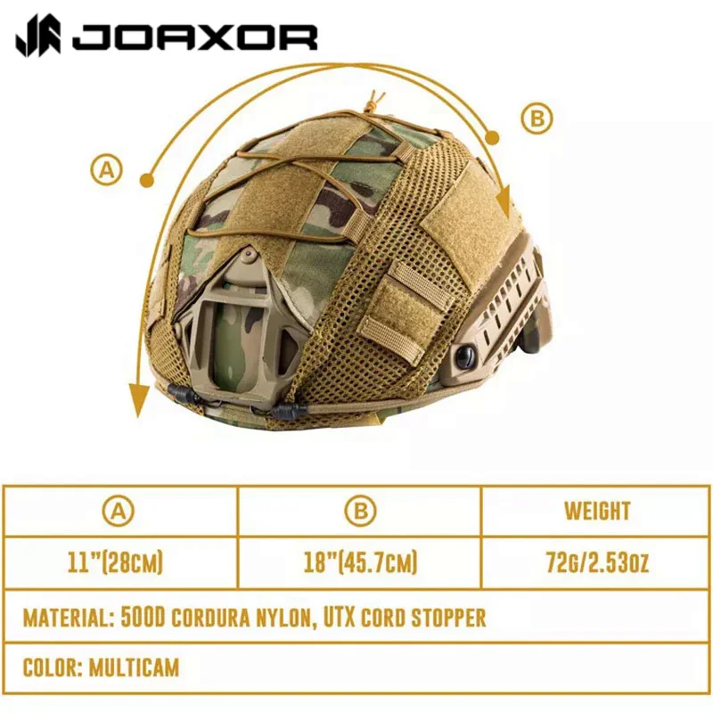 Joaxor Snelle Tactische Helm Hoes Camouflage Helm Doek Voor Jacht Shooting Gear 500d Nylon Zonder Helm